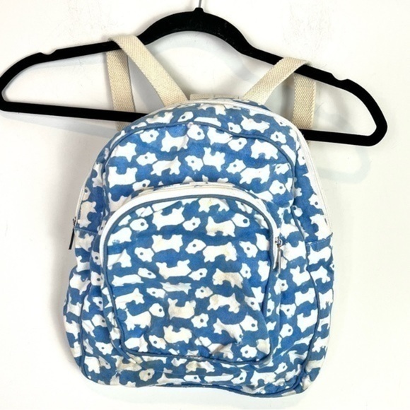 Roberta Roller Rabbit Backpack Dog Print Blue White Mini Bag - Picture 1 of 9